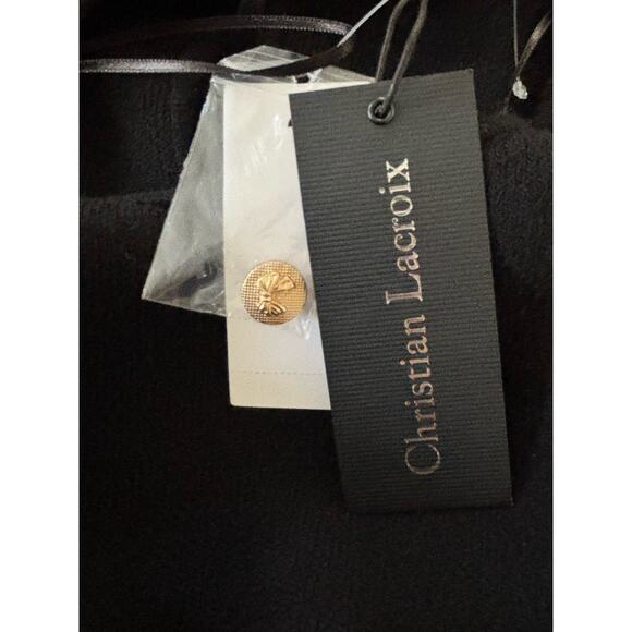 CHRISTIAN LACROIX Sleeveless Midi Dress Black Gold Buttons Size Large NWT - Picture 6 of 9